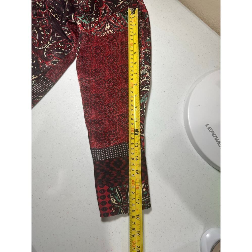 Zara Basic Women’s Size Small Red Satin Button Do… - image 6